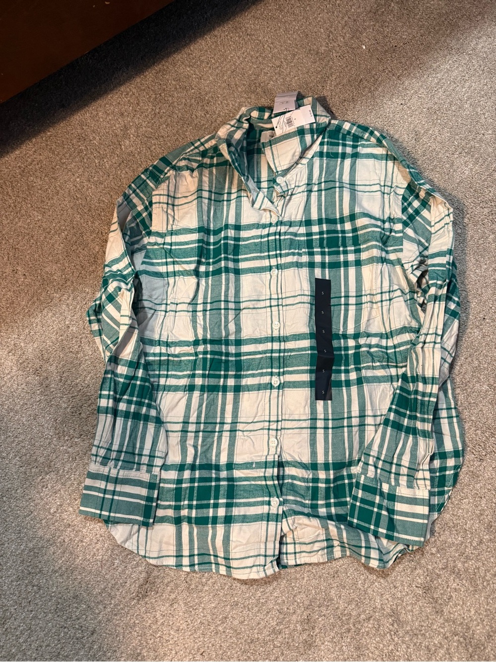 Banana Republic Green and White Plaid Button-Down Shirt - Relaxed Fit